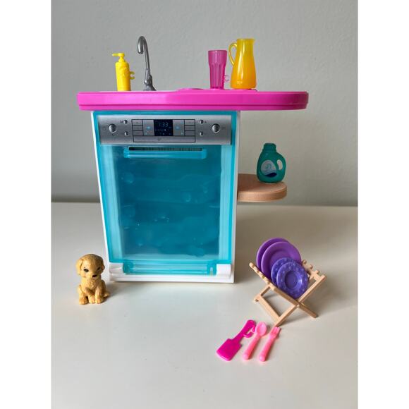 Barbie Other - Barbie Doll House Kitchen Replacement Lot Sink Dishwasher Counter Mattel 2018
